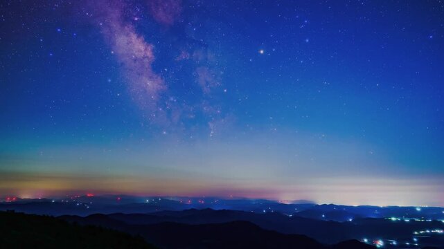 봉화 청량산 축융봉 은하수 모션 4K 타임랩스, 대한민국