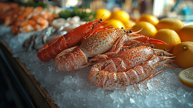 seafood in market