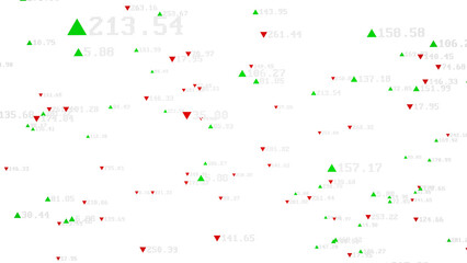 Digital stock market numbers with a high tech modern data board showing financial statistics.
