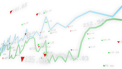 Obraz premium Digital stock market numbers with a high tech modern data board showing financial statistics. Transparent overlay background.