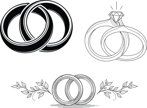 Interlocking wedding rings and pendants