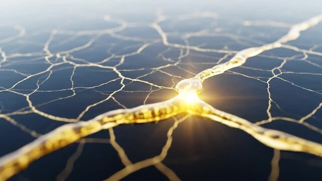 Interconnected Neural Network Visualization - Abstract Data Flow and Connectivity.