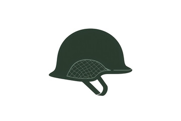 Fototapeta premium Military helmet protecting soldiers during conflicts, representing army defense, war, security, and military service illustration