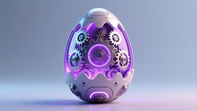 Mechanical Easter egg with high tech gear design