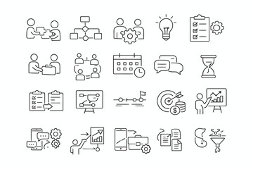 Fototapeta premium Illustrations of various business and project management concepts