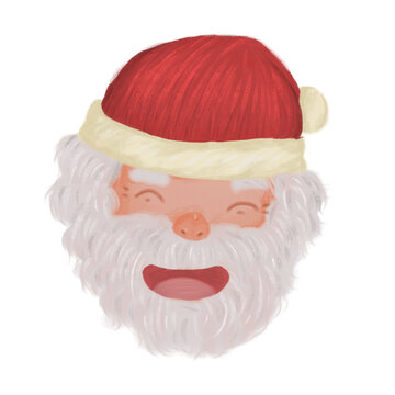 Santa Claus Happy Face Illustration Isolated