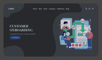 Customer Onboarding Process Illustrated Vector Design