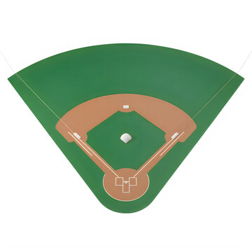 Baseball field with ball