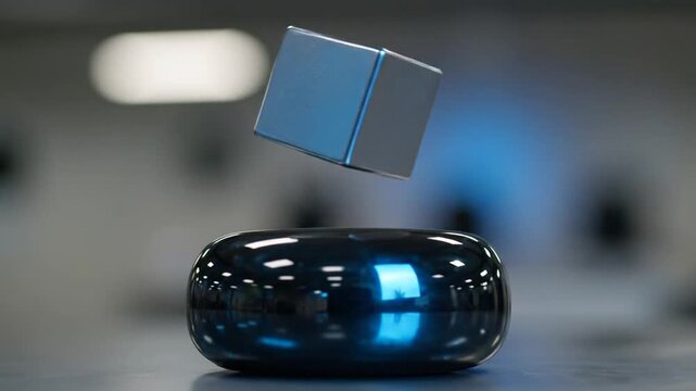 Levitating Cube - A Study in Magnetic Technology and Innovation.
