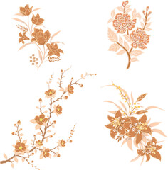 Vintage Stylized Floral Design Elements Collection