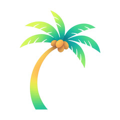Naklejka premium PNG Vibrant tropical palm tree illustration.