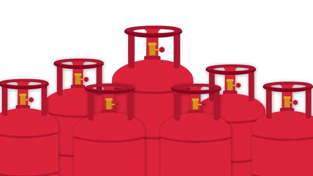 lpg gas cylinders household cooking fuel supply energy animation