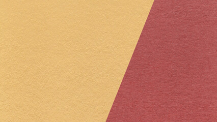 Fototapeta premium Light ochre texture background with maroon diagonal angled split and copy space for template, banner, presentation