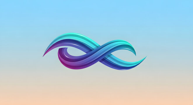 A colorful infinity symbol against a gradient background