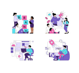 Fototapeta premium Business Branding and Social Media Vector Set