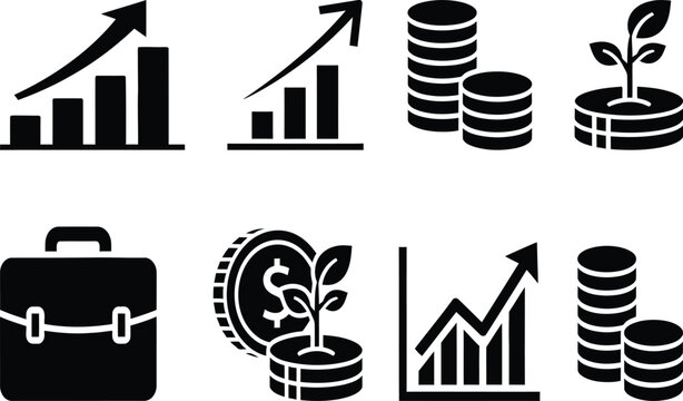 Financial growth and investment icons