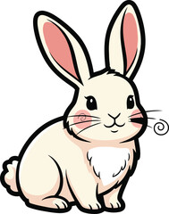 Obraz premium Easter day vector illustration of a cute bunny rabbit