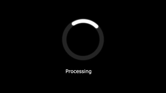 Abstract Circle loading processing bar icon animation on background concept with alpha channel. Loading progress bar downloading bar loading screen pixelated progress animation.4k