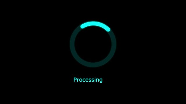 Abstract Circle loading processing bar icon animation on background concept with alpha channel. Loading progress bar downloading bar loading screen pixelated progress animation.4k