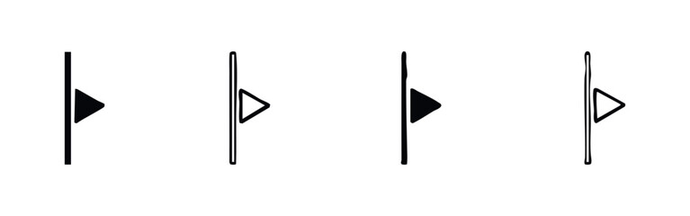 Vertical Playhead or Timeline Cursor Icon Set. Media Navigation Control Symbol.