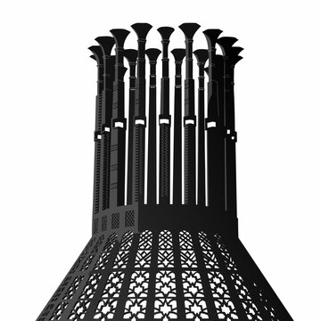 Persian windcatcher tower badgir silhouette