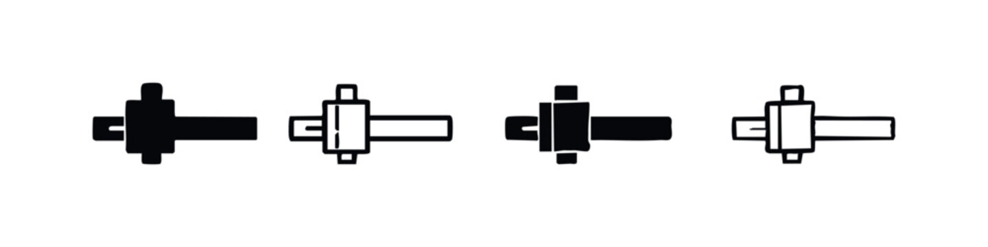 T-Slot Fixture or Adapter Industrial Component Icons Set