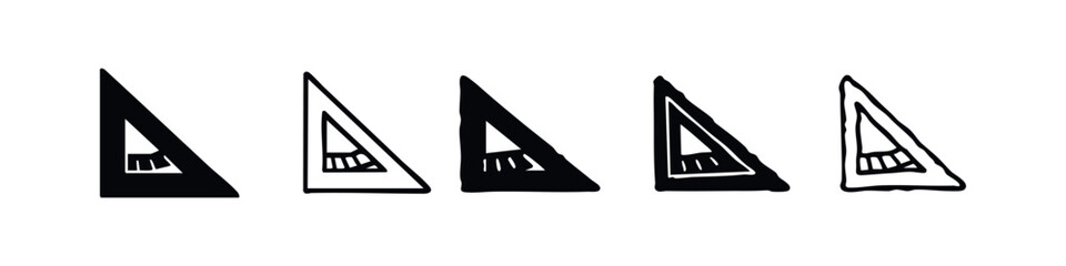 Geometry Set Square Ruler Vector Icon Set for Drafting