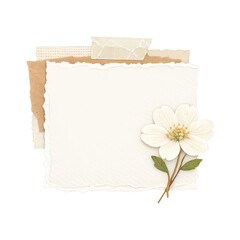 Fototapeta premium PNG Vintage floral paper collage