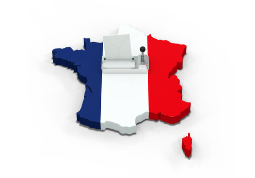 &Eacute;lections en France, concept de vote et d&eacute;mocratie - municipales ou pr&eacute;sidentielle - rendu 3D