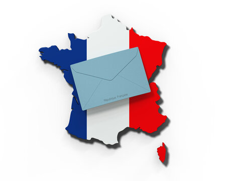 &Eacute;lections en France, concept de vote et d&eacute;mocratie - municipales ou pr&eacute;sidentielle - rendu 3D