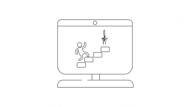 Falling Down the Stairs on Computer Screen Concept.