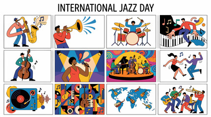 International Jazz Day Celebration - Music and Dance Collage