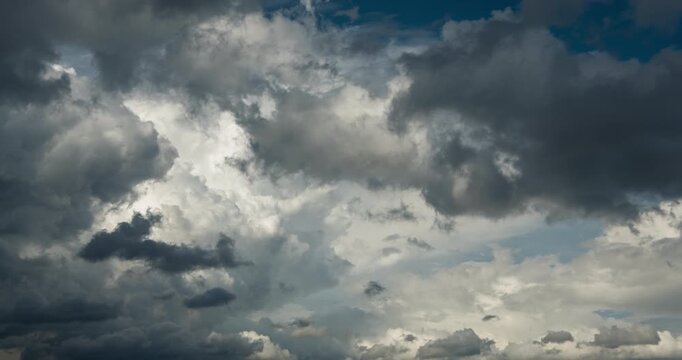 Timelapse of dark storm clouds passing by in the afternoon