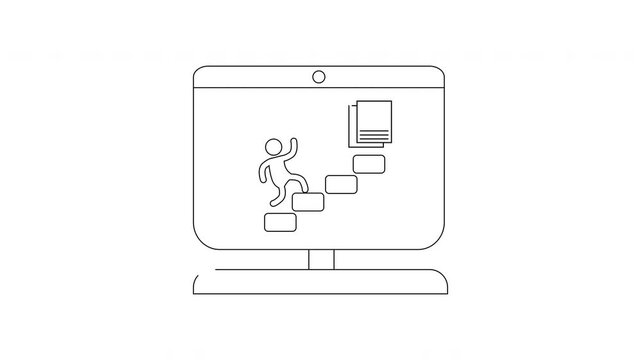 Online Learning and Career Growth - Computer Screen Illustration.