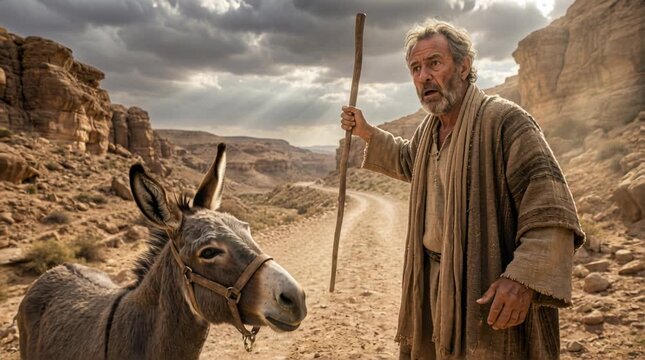 Balaam, King Balak, and the Talking Donkey, Angel Blocking the Prophet&rsquo;s Path