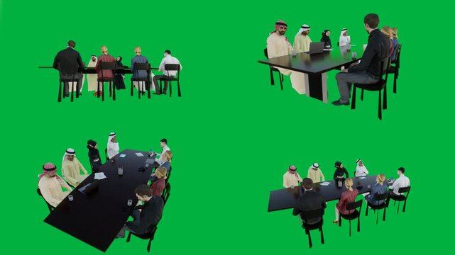 A group of people sitting around table and green screen animated chromakey background backgrounds design movement emotion scene layers depth style gesture colorful frame motion composition