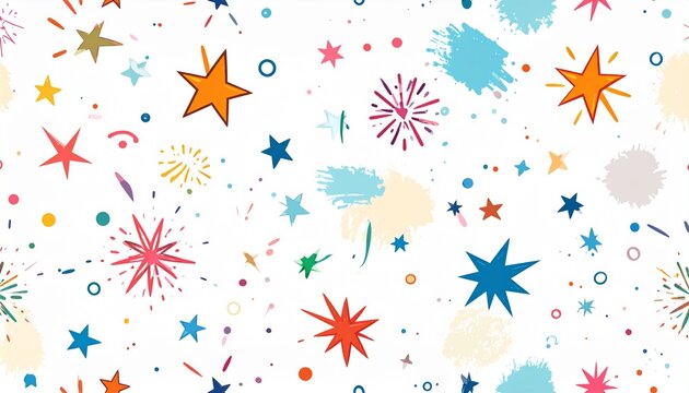 Festive Starburst Pattern on White Background