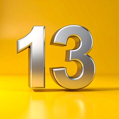 Obraz premium Shiny silver number 