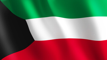national flag background image,wind blowing flags,3d rendering,Flag of Kuwait
