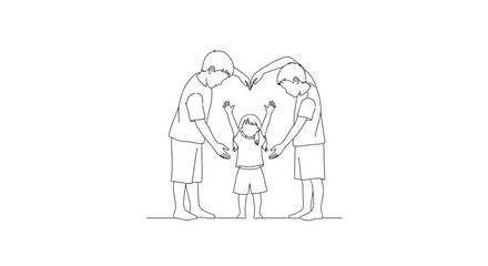 Family Making Heart Shape Together.
