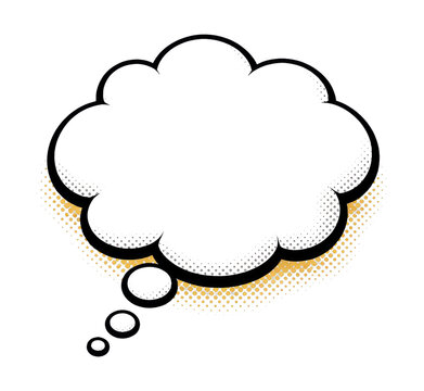 PNG Comic-style thought bubble illustration.