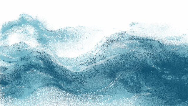 Vector abstract depiction of ocean waves in shades of blue, evoking a sense of tranquility. capturing the fluidity and dynamic energy.