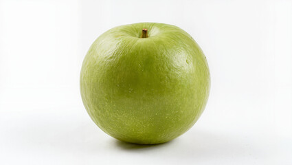 Crisp Green Apple Centered on White Background