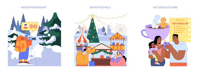 Fototapeta premium Winter Photography, Festivals, and Hot Chocolate Bars