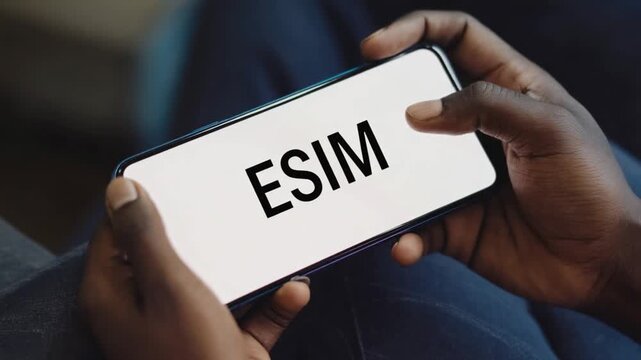 Mobile phone with an eSIM.