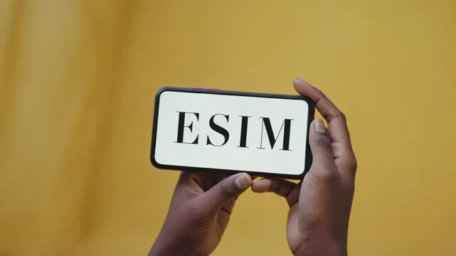 Mobile phone with an eSIM.