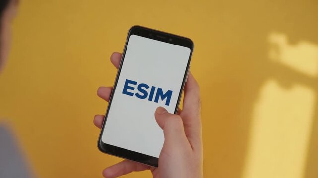 Mobile phone with an eSIM.