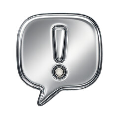 Naklejka premium PNG Metallic exclamation speech bubble