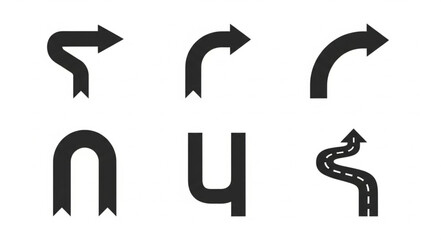 Directional Arrows - A Set of Six Unique Designs for Navigation.