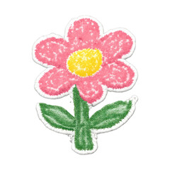 Naklejka premium PNG Colorful textured flower illustration.